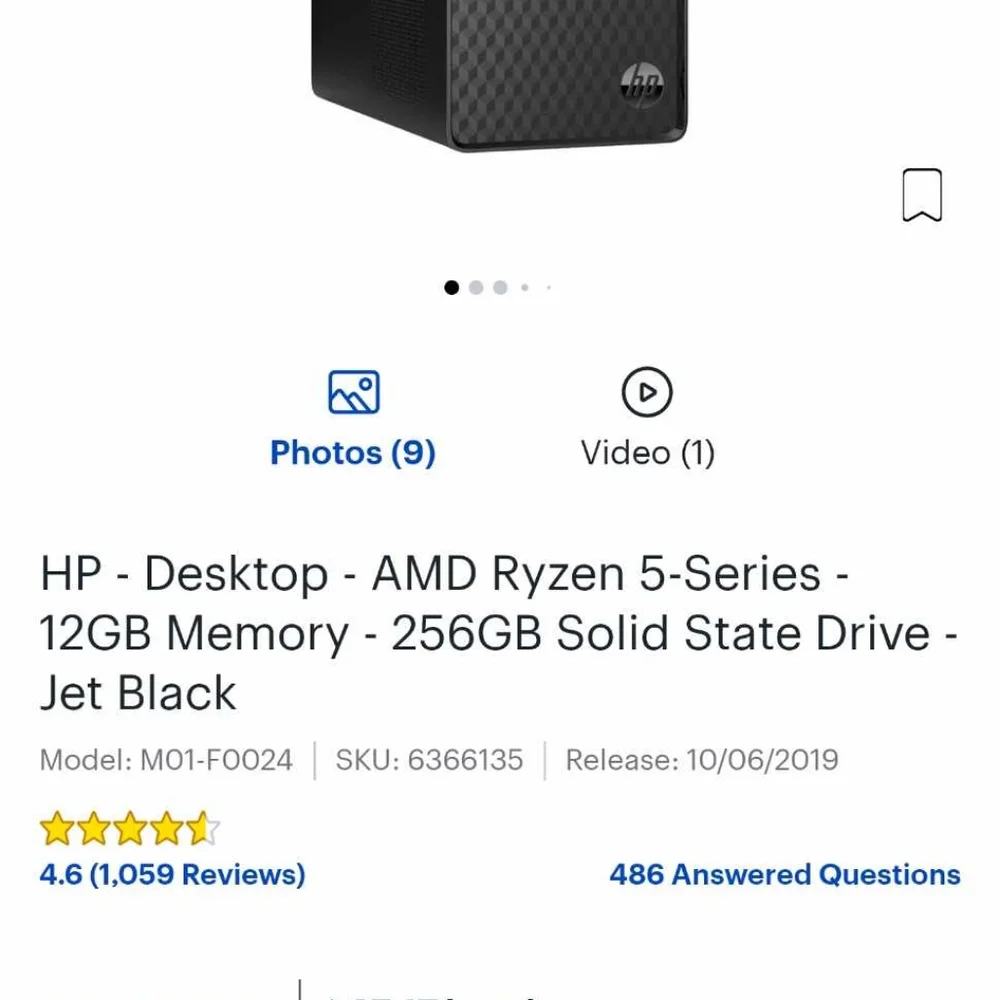 HP Desktop computer with monitor and speakers